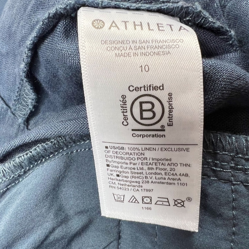 Athleta Voyager Linen Pant 10 Granite Blue - Picture 8 of 9